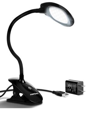 FosPower LED Clip-On Desk Lamp in Black